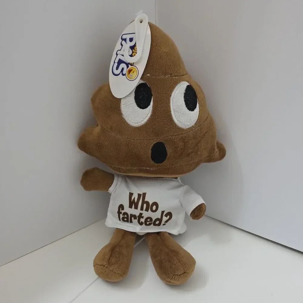 Poop Emoji Plush Stuffed Animal Who Farted T Shirt Funny Novelty Toy w/ Tag